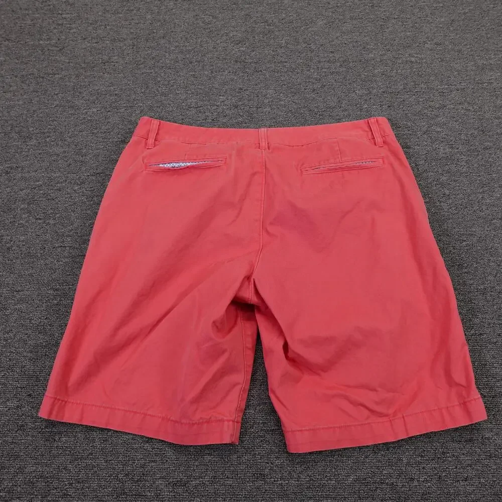 Bonobos Shorts Mens 34 Red Chino Cotton 9 Inseam Flat Front Casual Summer